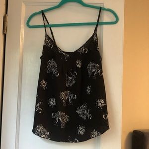 Black and White Tiger Print Tank Blouse